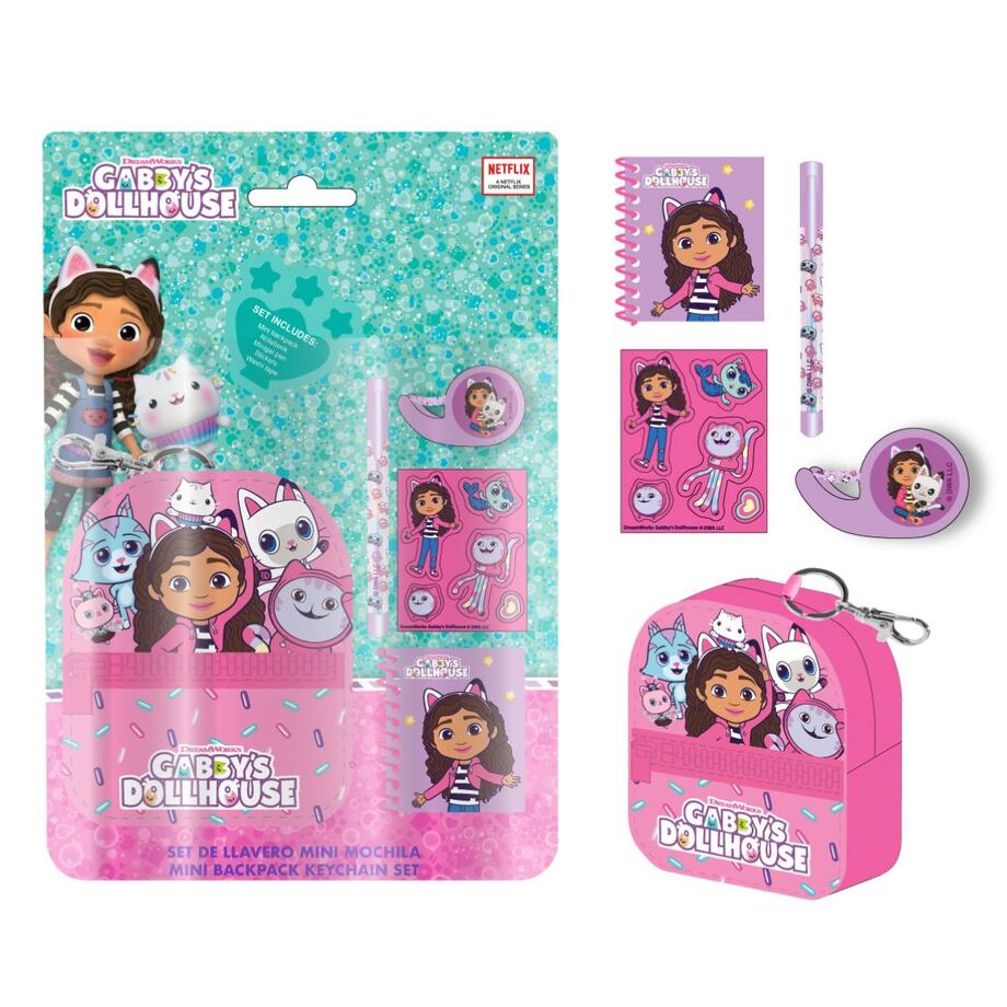 Set de Papeleria Mini Mochila A Casa das Bonecas Gabby
