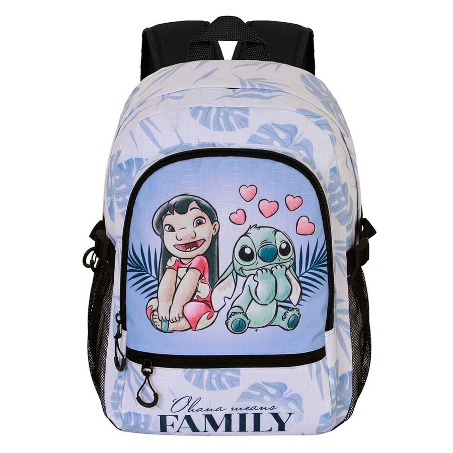 Mochila Escolar Couple Stitch Disney 44cm Adaptável