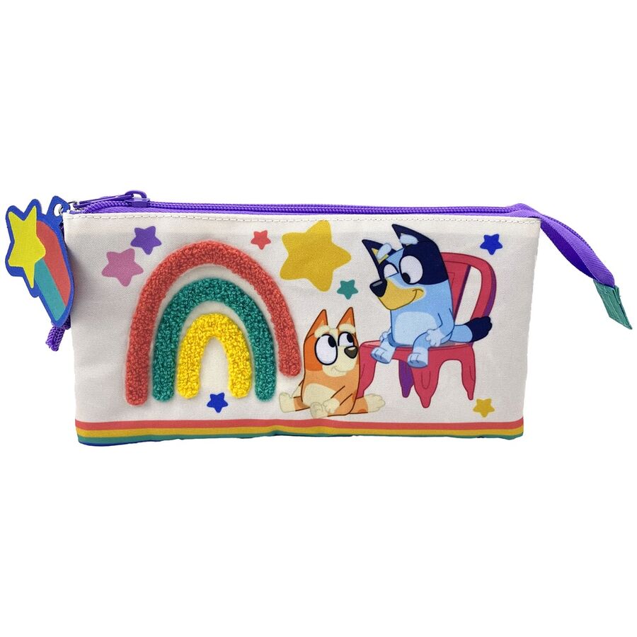 Estojo Triplo Rainbow Bluey