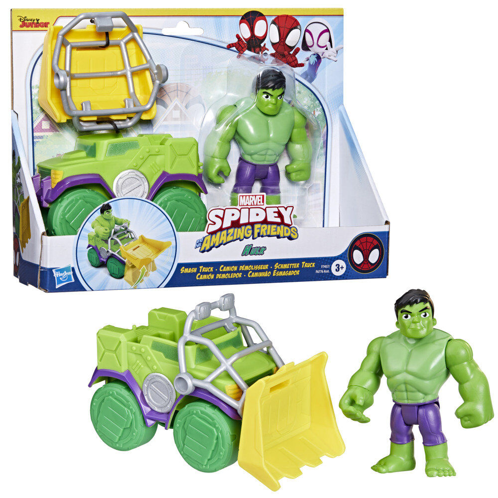 Playset Camião de Demolição+ Figura Hulk Spidey and His Amazing Friends Marvel