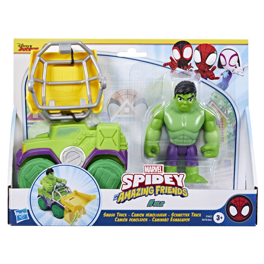 Playset Camião de Demolição+ Figura Hulk Spidey and His Amazing Friends Marvel