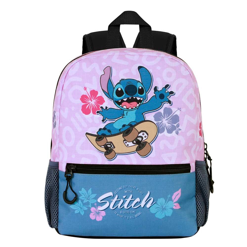 Mochila Pré-Escolar Skate Stitch Disney 33cm