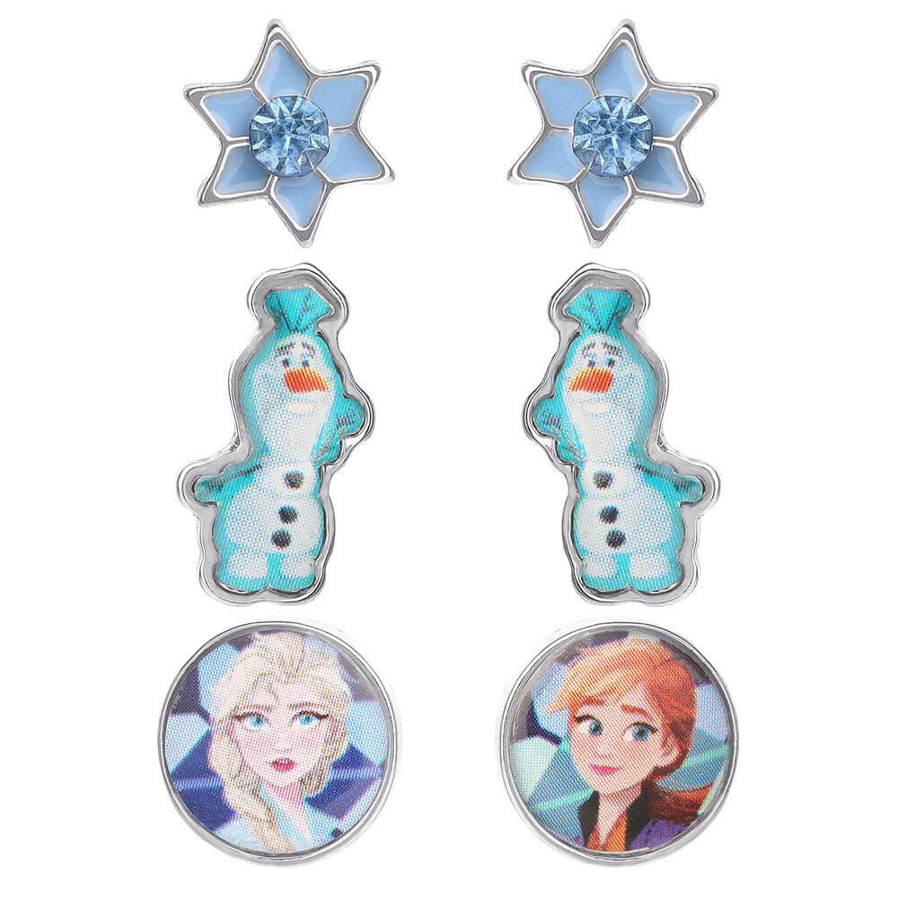 Conjunto de 3 pares de brincos Frozen Disney