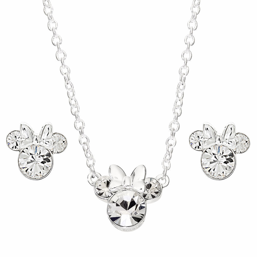 Colar + Brincos Prata Minnie Disney