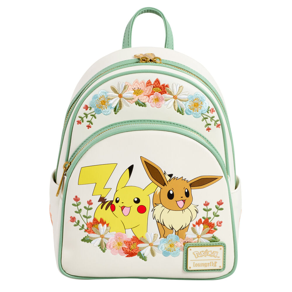 Mochila Pikachu &amp; Eevee Floral Pokemon Loungefly