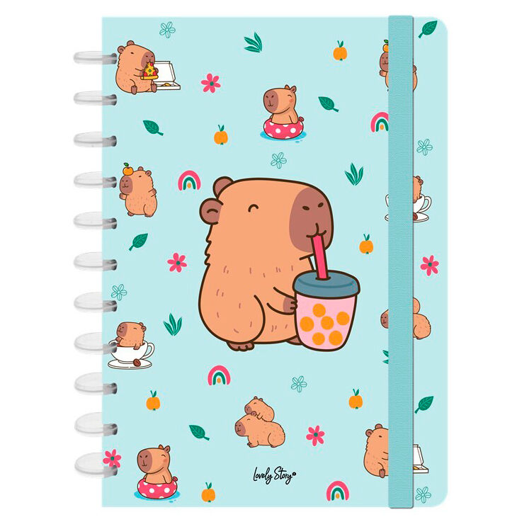 Caderno A4 Bubble Tea Capibara