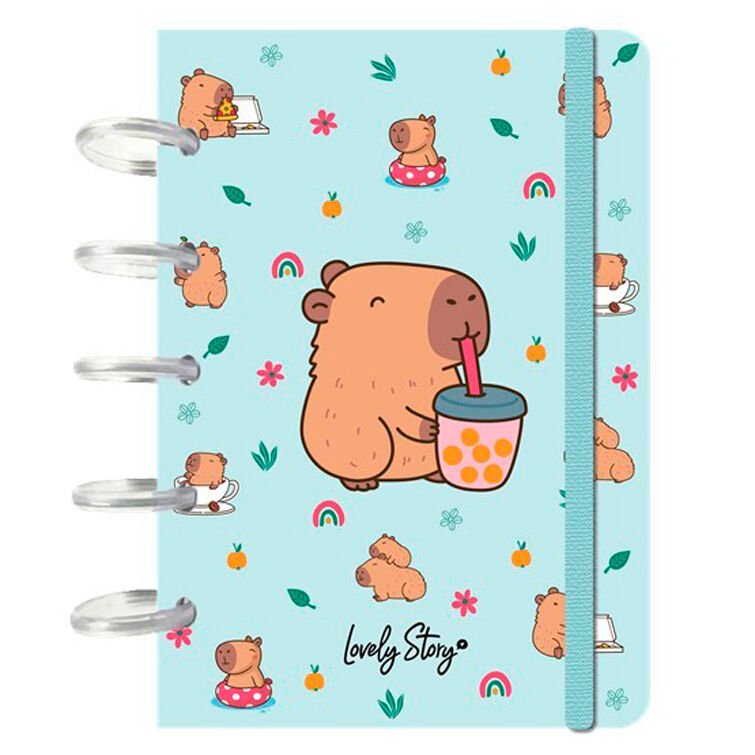 Caderno A6 Bubble Tea Capibara
