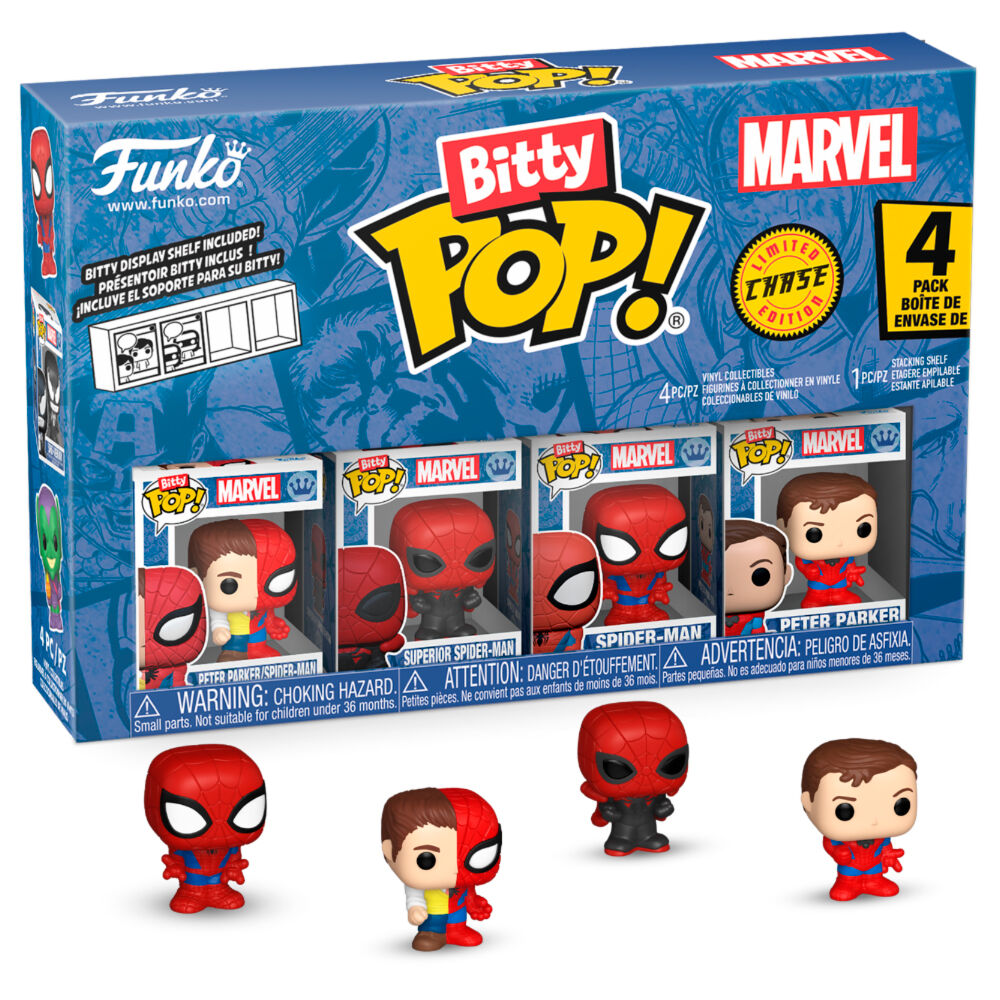 Pack 4 figuras Bitty POP Marvel Spider-Man Parker Split