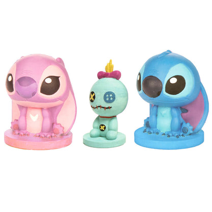 Pack 3 Figuras Gesso para Pintar Stitch Disney