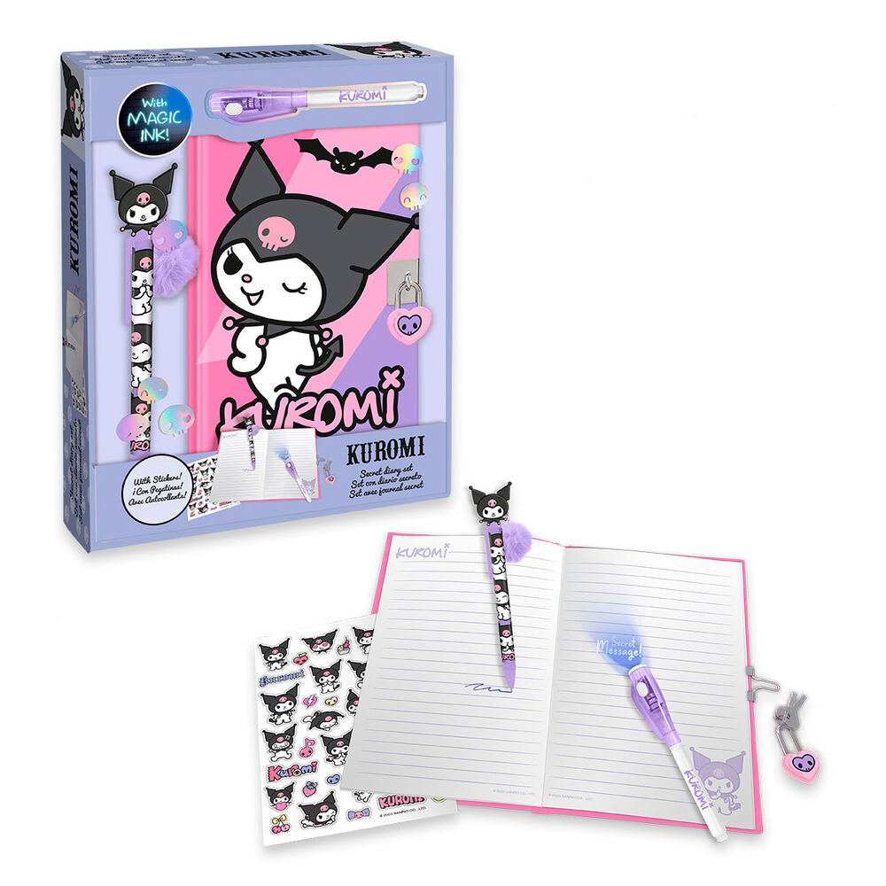 Diário + Caneta Mágica Kuromi Hello Kitty