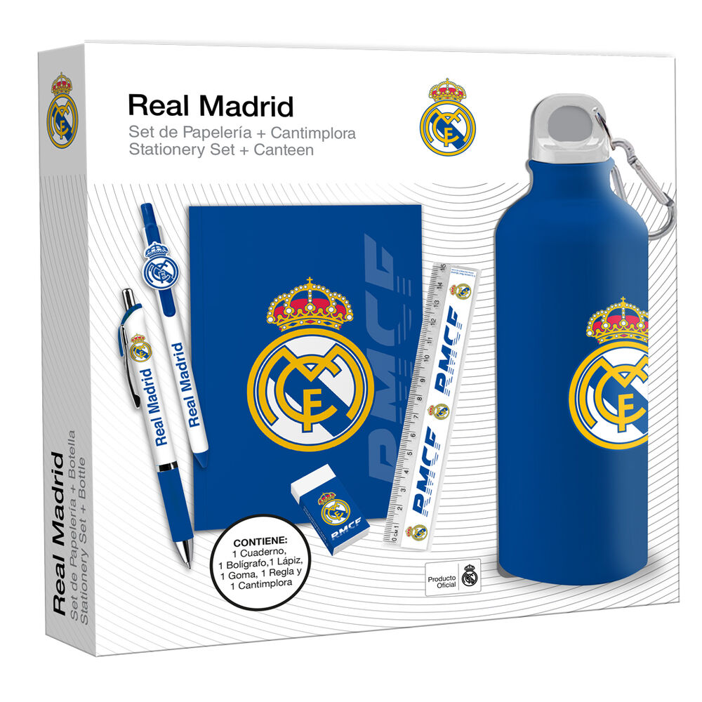 Set Papelaria + Garrafa Real Madrid