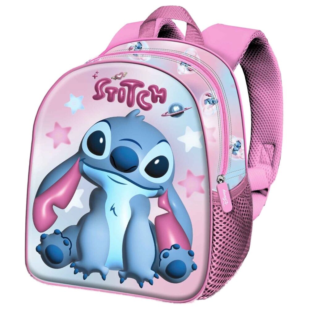 Mochila Pré-Escolar 3D Cosmi Stitch Disney 30cm