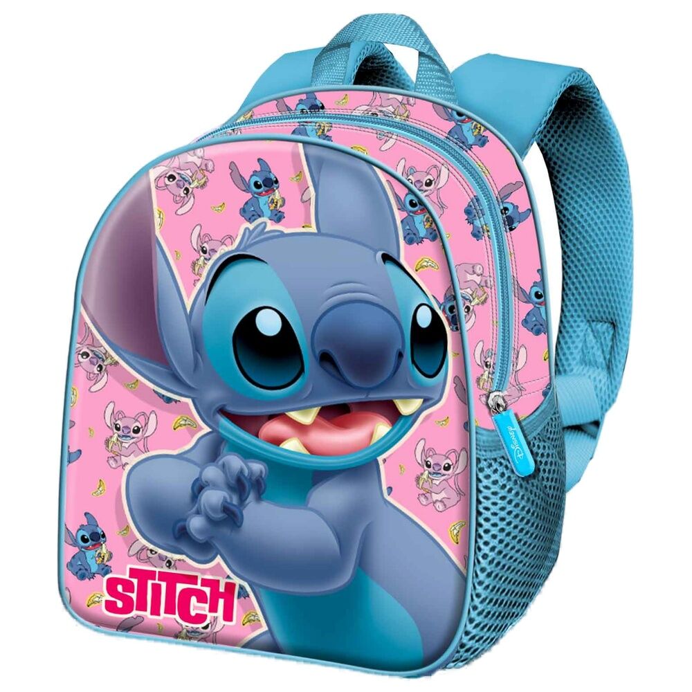 Mochila Pré-Escolar 3D Stitch Disney 30cm