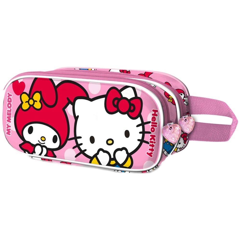 Estojo Duplo 3D Lovely Hello Kitty and Friends