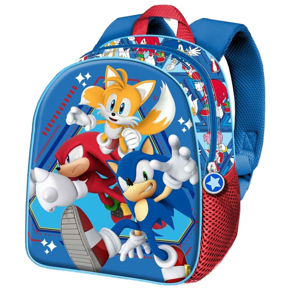 Mochila Pré-Escolar 3D Heroes Sonic the Hedgehog 30cm