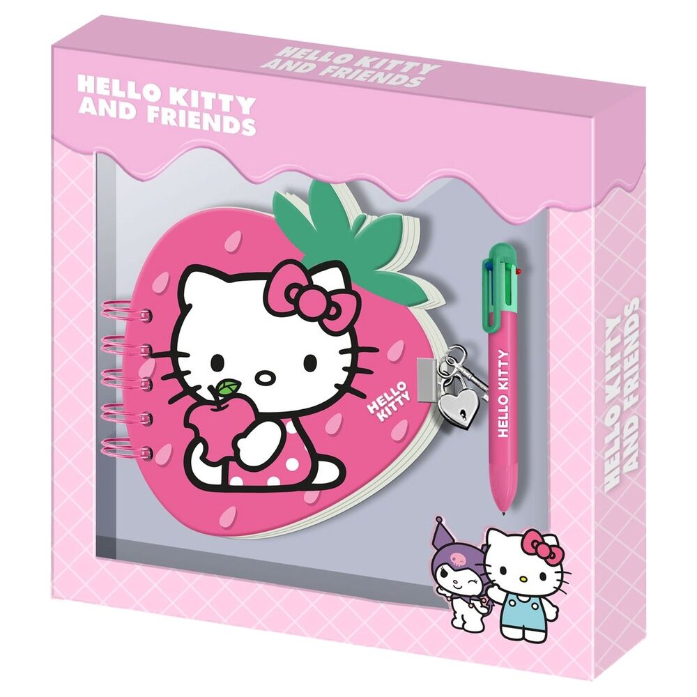 Diário + Caneta Fresa Hello Kitty and Friends