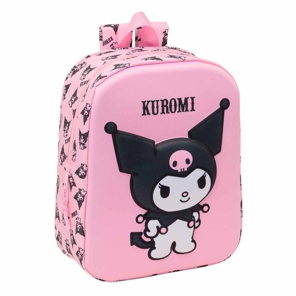 Mochila Pré-Escolar 3D Kuromi Hello Kitty 27cm
