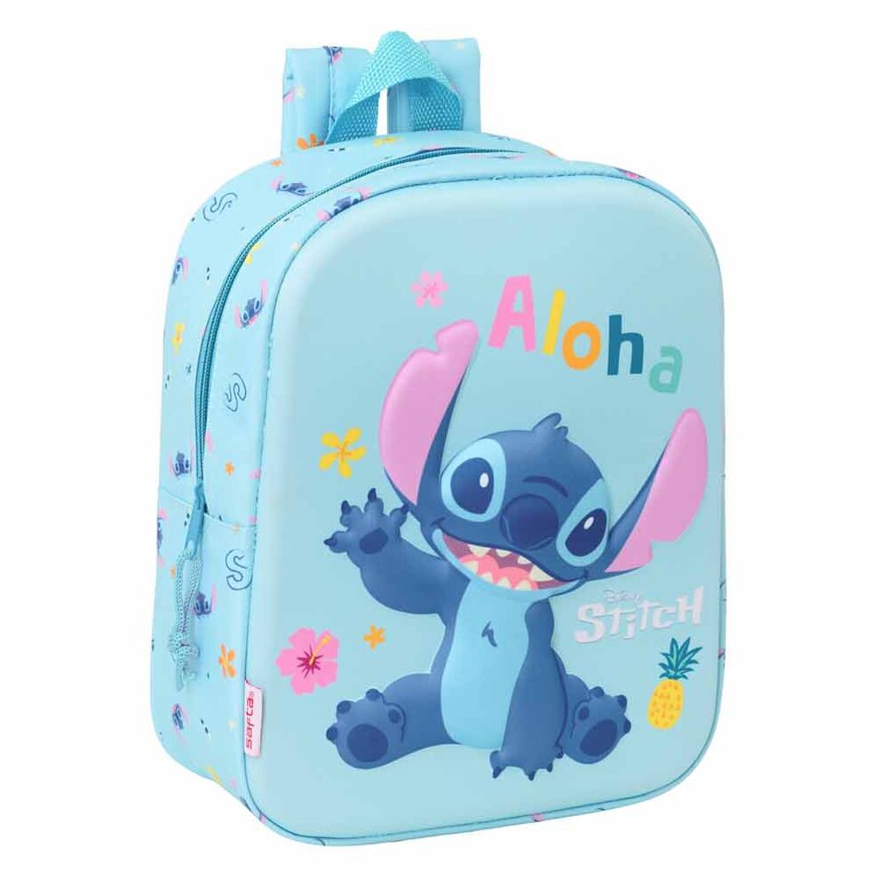 Mochila Creche 3D Stitch Disney 27cm