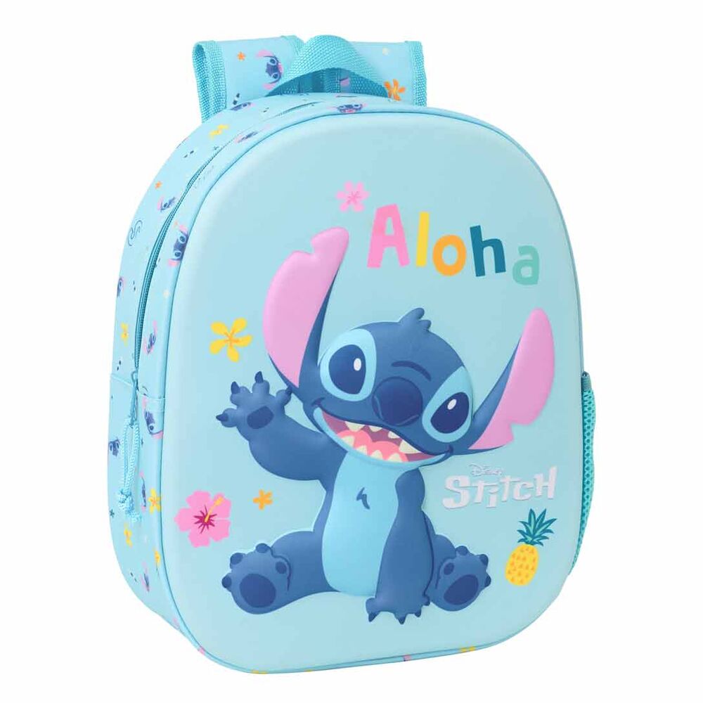 Mochila Pré-Escolar 3D Stitch Disney 33cm