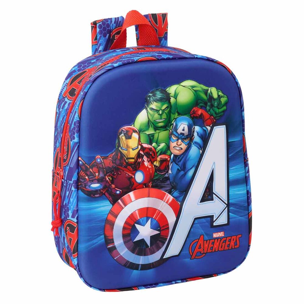 Mochila Creche 3D Avengers Marvel 27cm