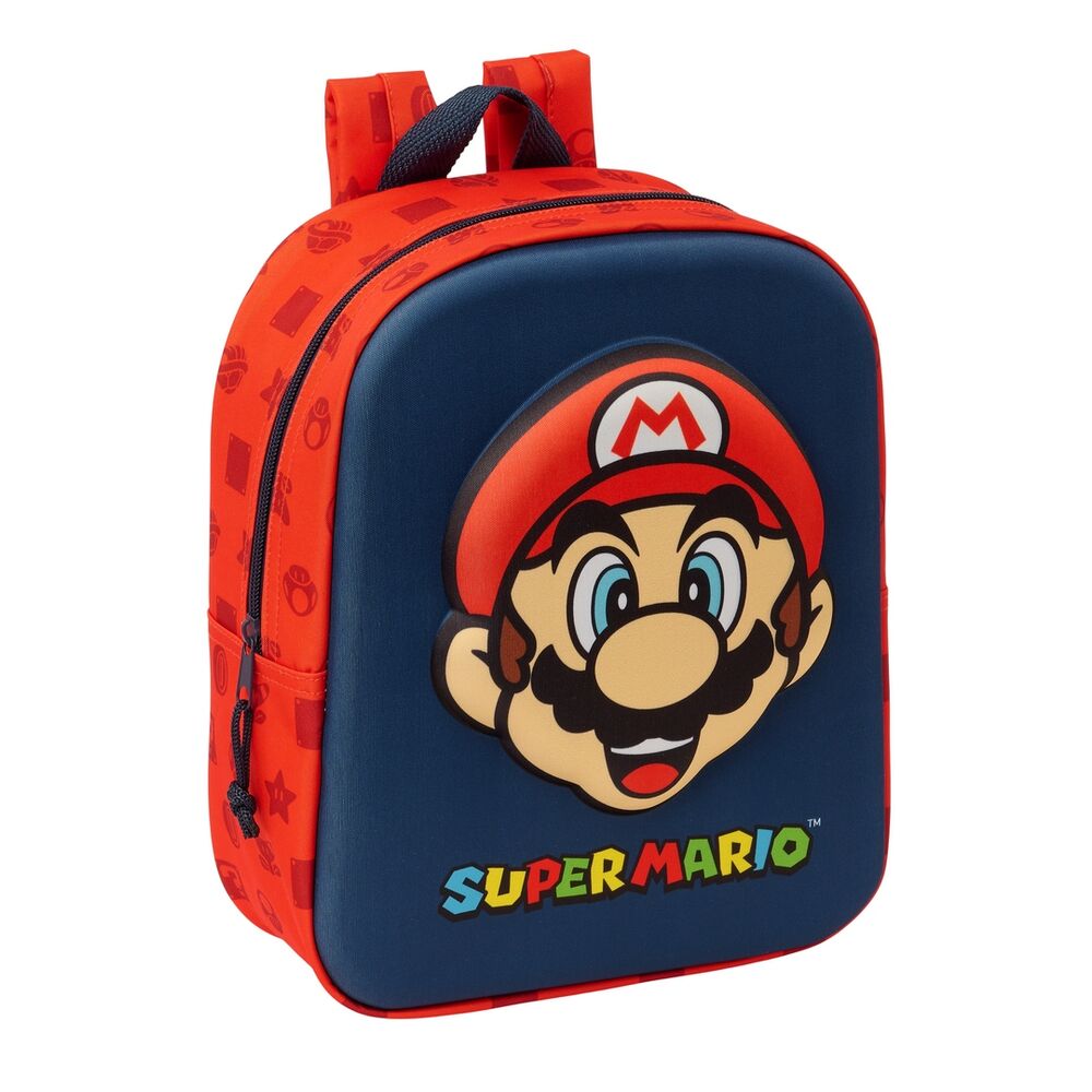Mochila Creche 3D Super Mario Bros 27cm