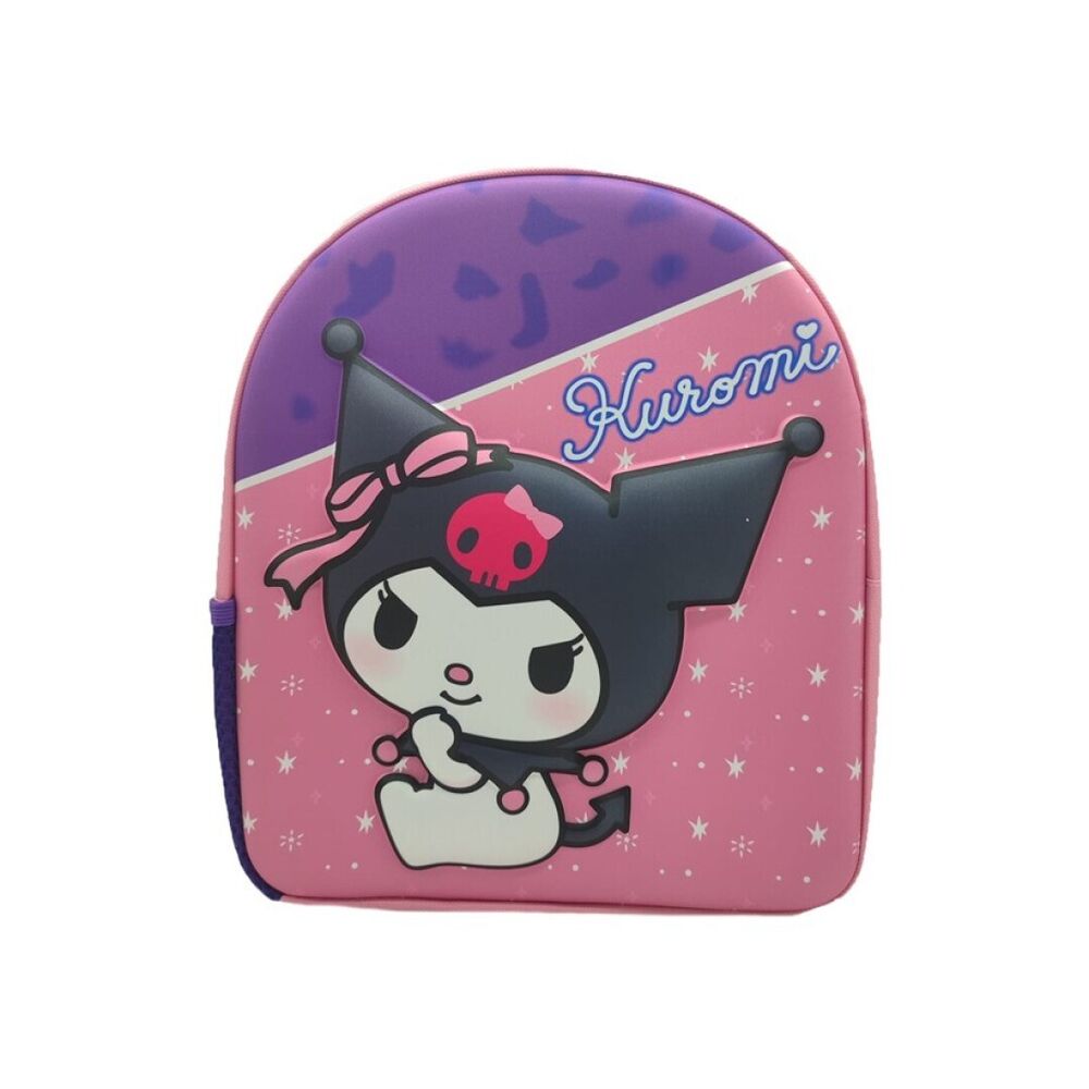 Mochila Pré-Escolar 3D Kuromi Hello Kitty 30cm