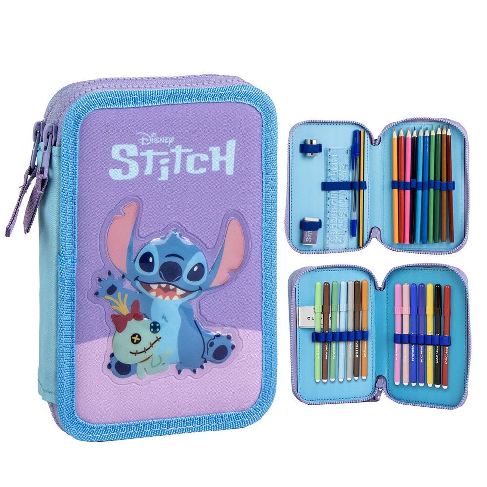 Estojo Stitch Disney Duplo