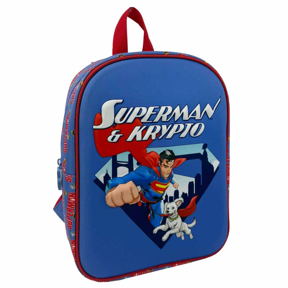 Mochila Pré-Escolar 3D Krypto &amp; Superman DC Comics 30cm