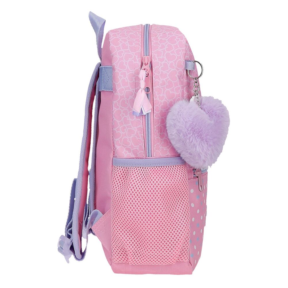 Mochila Pré-Escolar Hearts Dots Hello Kitty 33cm Adaptável