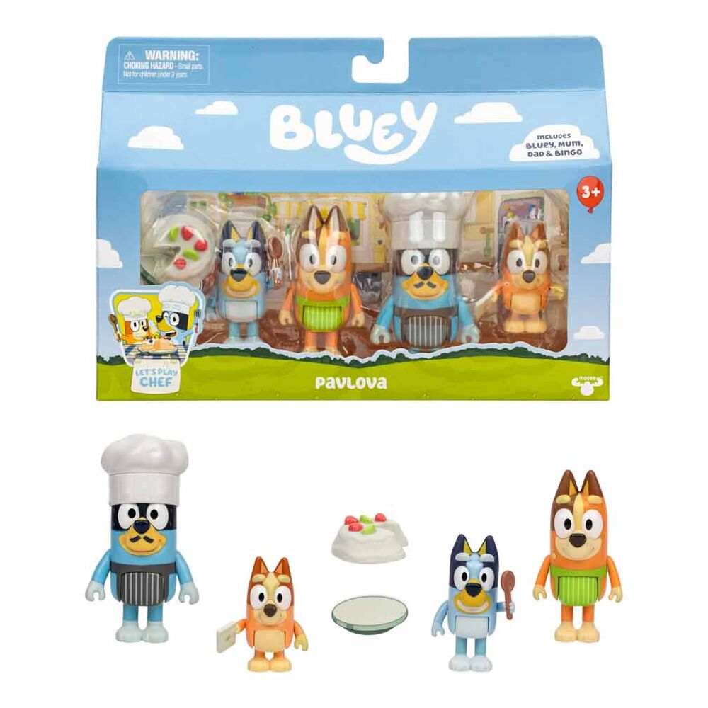 Pack 4 figuras Lets Play Chet Bluey