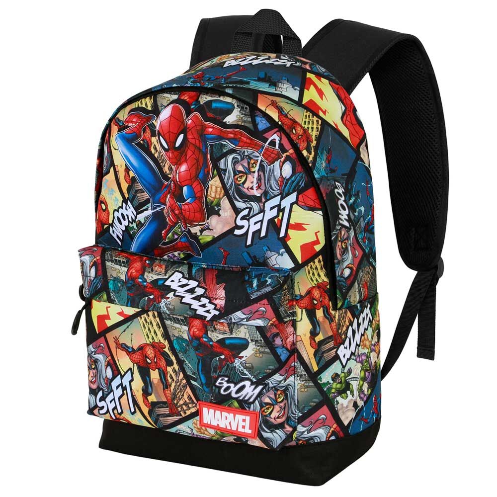 Mochila Escolar Adaptável Panels Spiderman Marvel 44cm
