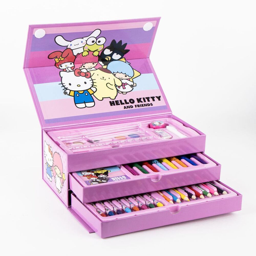 Set de Papelaria Mala de Colorir Hello Kitty