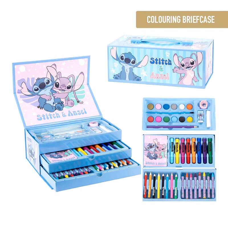 Set de Papelaria Mala de Colorir Stitch Disney
