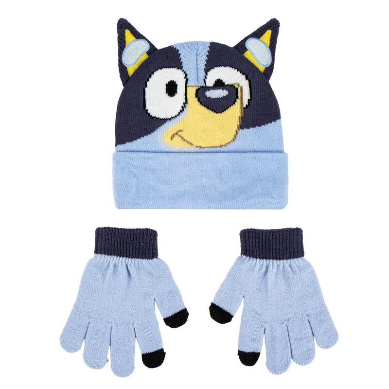Conjunto de Gorro e Luvas Bluey