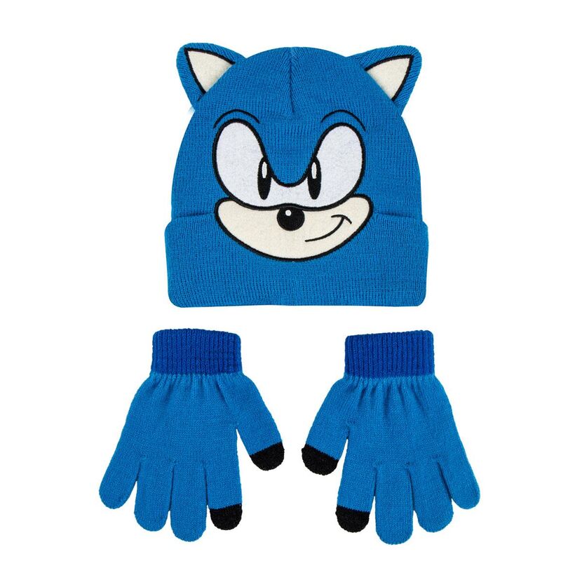Conjunto de Gorro e Luvas Sonic The Hedgehog
