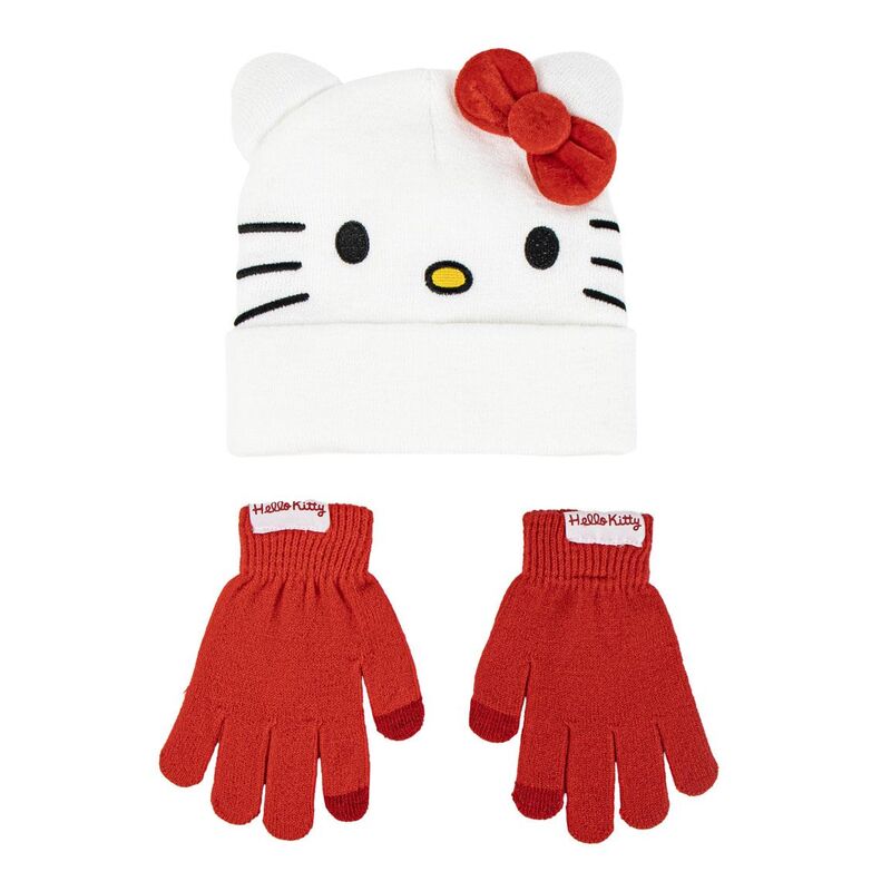 Conjunto Gorro e Luvas Hello Kitty