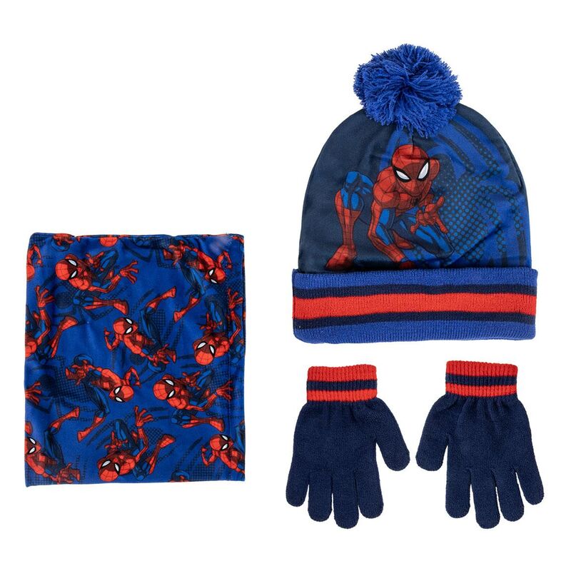 Conjunto Gorro, Gola e Luvas Spiderman Marvel