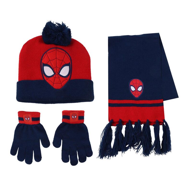 Conjunto Gorro, Cachecol e Luvas Spiderman Marvel
