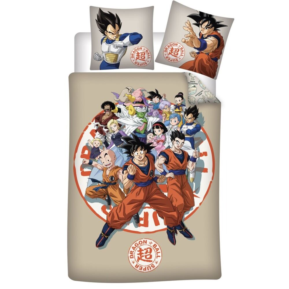 Capa de Edredão + Fronha Dragon Ball Cama de 90cm Algodão