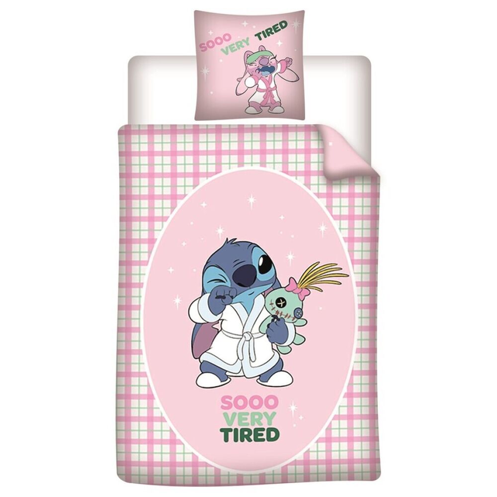 Capa de edredão e fronha Stitch Disney Cama de 90cm