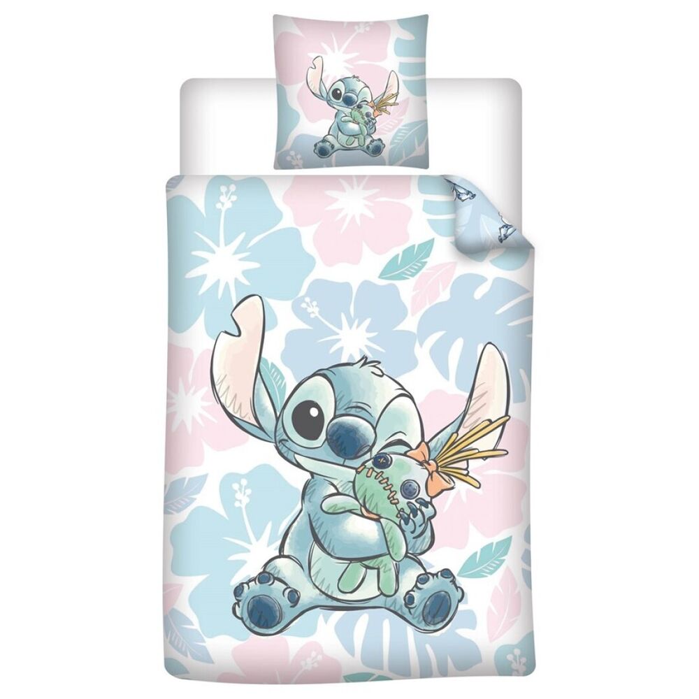 Capa de Edredão + Fronha Stitch Disney Cama de 90cm
