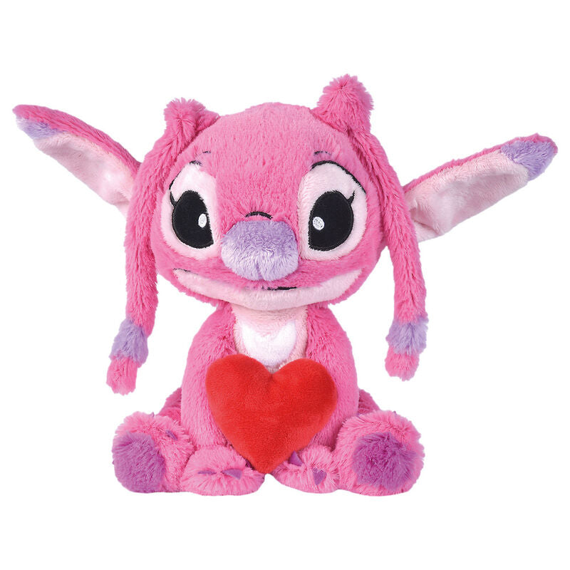 Peluche Coração Angel Stitch Disney 25cm