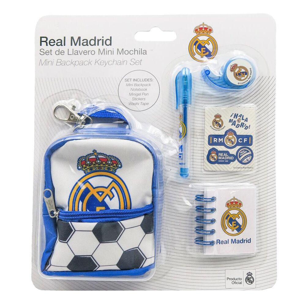 Set Papelaria Mini Mochila Real Madrid