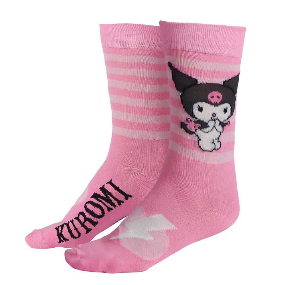 Set 3 Pares de Meias Kuromi Hello Kitty Adulto