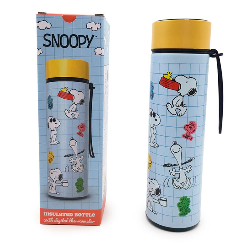Garrafa Aço Inoxidável termo Snoopy &amp; Woodstock Snoopy termometro 450ml