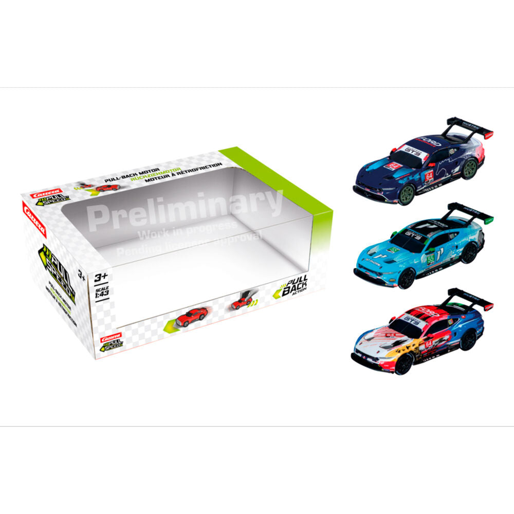 Pack 3 Carros Ford Mustang GT3 Pull back