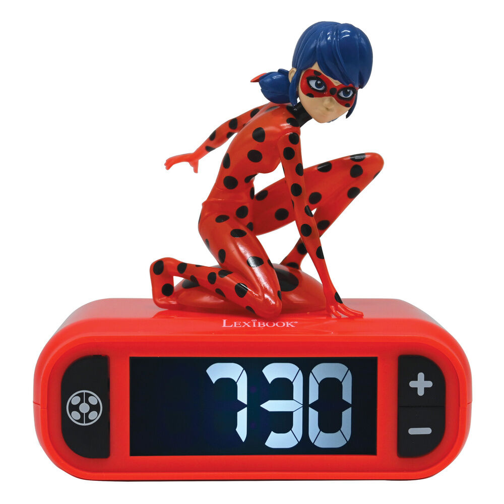 Relógio Despertador Luz Noturna 3D Miraculous Lady bug