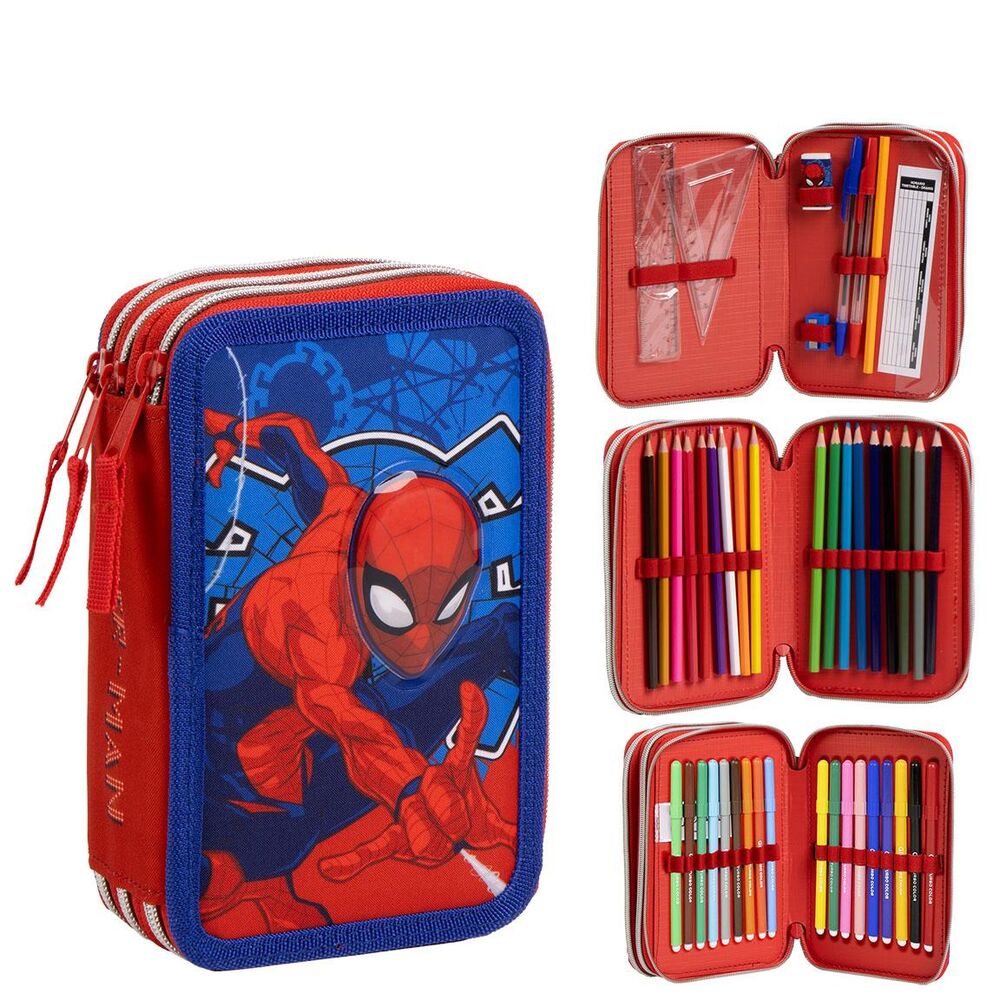 Estojo Triplo Spiderman Marvel