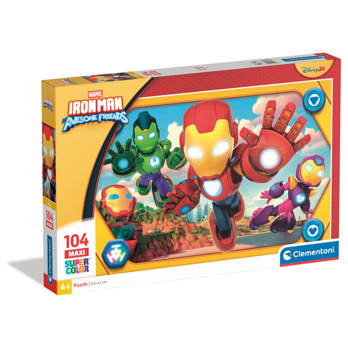Puzzle Maxi Iron Man e Sua Super Equipa Marvel 104pcs