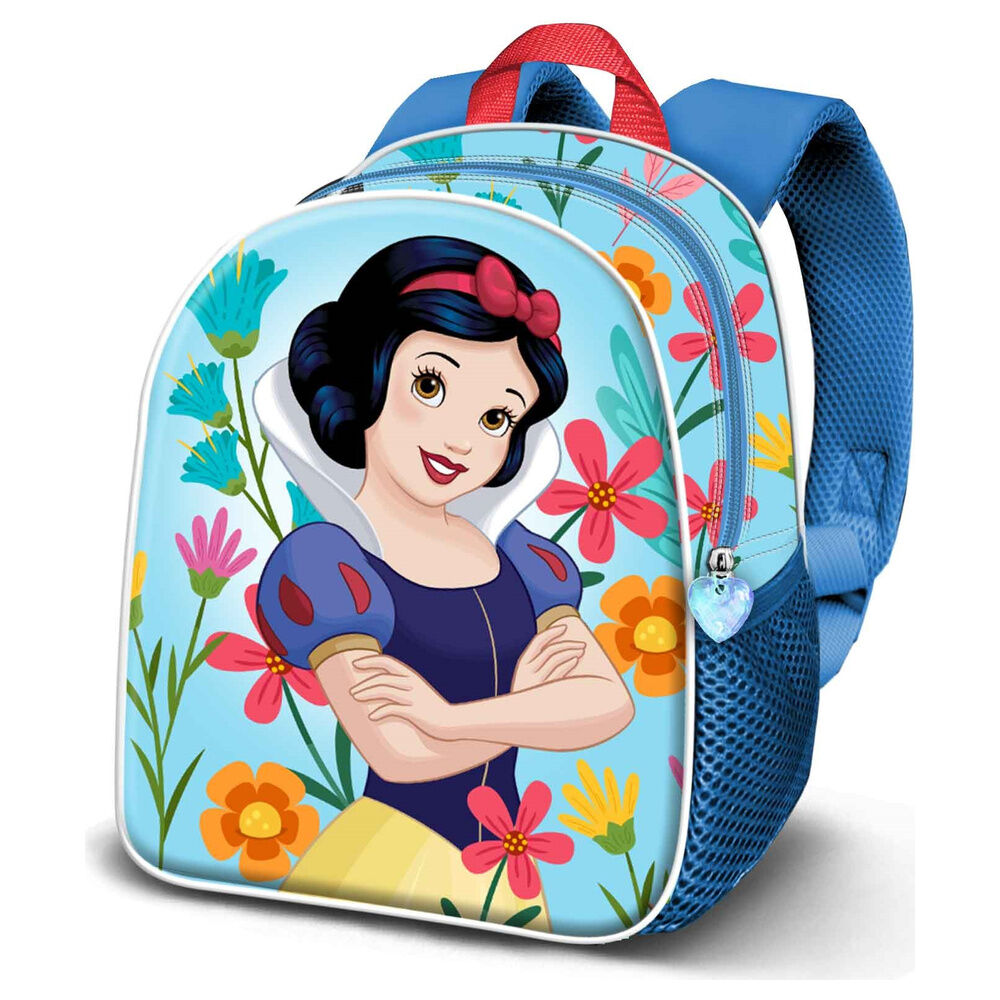 Mochila Pré-Escolar 3D Flowers Branca de Neve Disney 31cm
